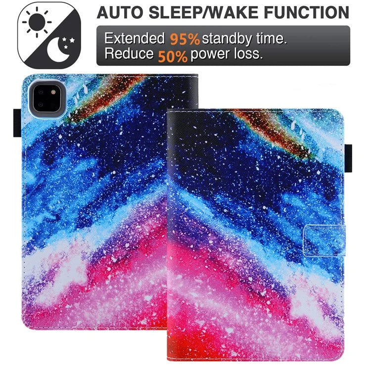 For iPad Pro 11 (2024) Case PU Leather Pattern Design Smart Tablet Cover