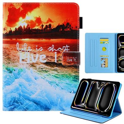 For iPad Pro 11 (2024) Case PU Leather Pattern Design Smart Tablet Cover