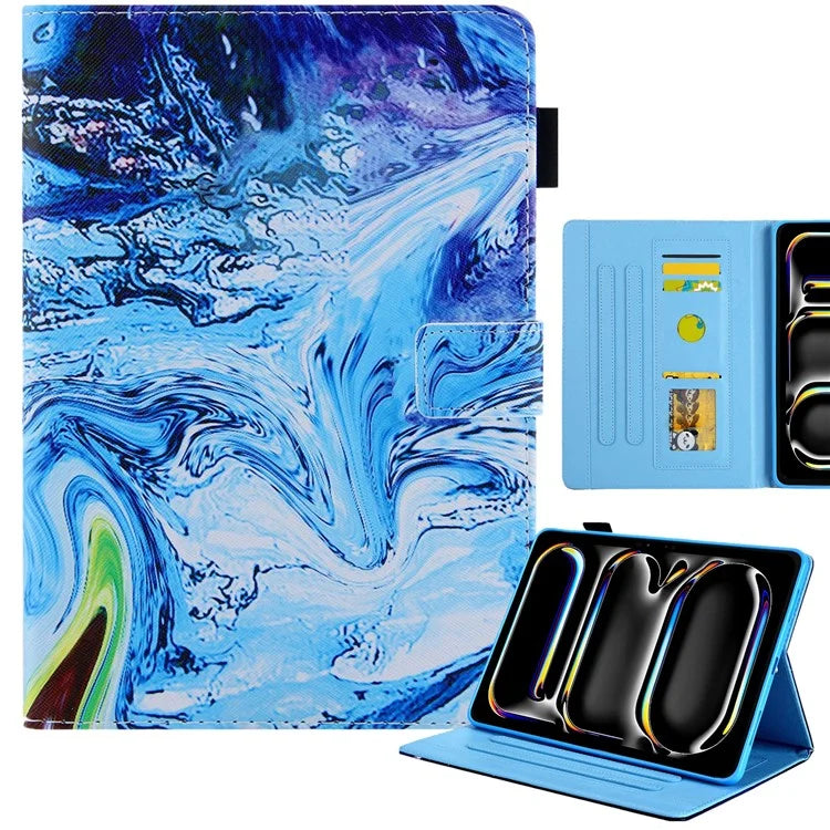 For iPad Pro 11 (2024) Case PU Leather Pattern Design Smart Tablet Cover