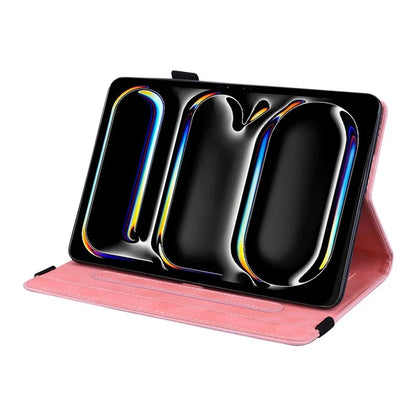 For iPad Pro 11 (2024) Case Flower Pattern Leather Tablet Cover Auto Wake / Sleep
