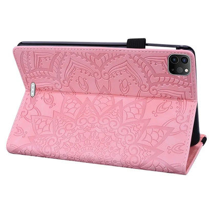 For iPad Pro 11 (2024) Case Flower Pattern Leather Tablet Cover Auto Wake / Sleep