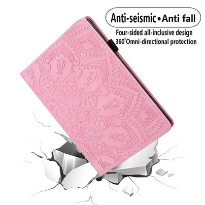 For iPad Pro 11 (2024) Case Flower Pattern Leather Tablet Cover Auto Wake / Sleep