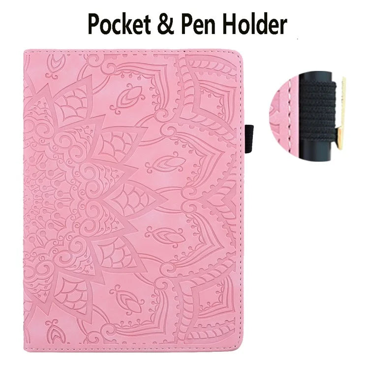 For iPad Pro 11 (2024) Case Flower Pattern Leather Tablet Cover Auto Wake / Sleep