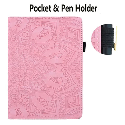 For iPad Pro 11 (2024) Case Flower Pattern Leather Tablet Cover Auto Wake / Sleep