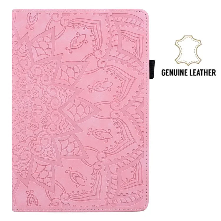 For iPad Pro 11 (2024) Case Flower Pattern Leather Tablet Cover Auto Wake / Sleep