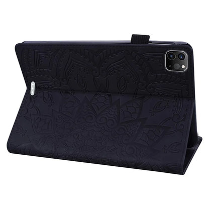 For iPad Pro 11 (2024) Case Flower Pattern Leather Tablet Cover Auto Wake / Sleep