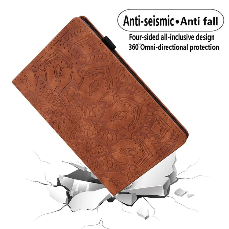 For iPad Pro 11 (2024) Case Flower Pattern Leather Tablet Cover Auto Wake / Sleep