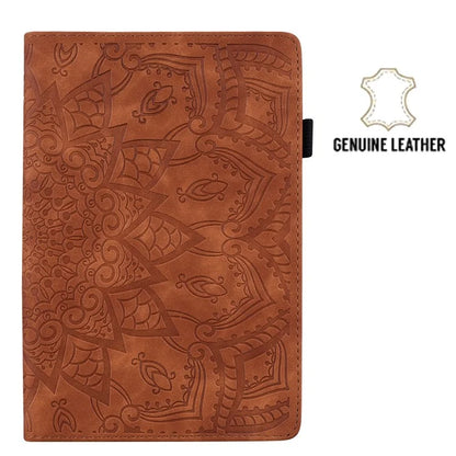 For iPad Pro 11 (2024) Case Flower Pattern Leather Tablet Cover Auto Wake / Sleep