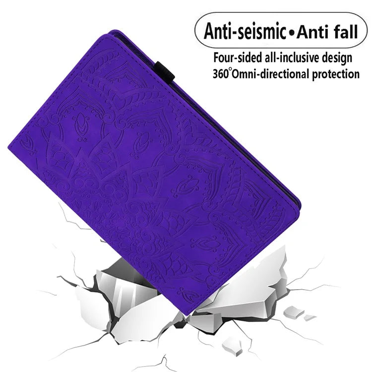For iPad Pro 11 (2024) Case Flower Pattern Leather Tablet Cover Auto Wake / Sleep