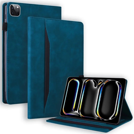 For iPad Pro 11 (2024) Case Card Slot PU Leather Stand Tablet Cover