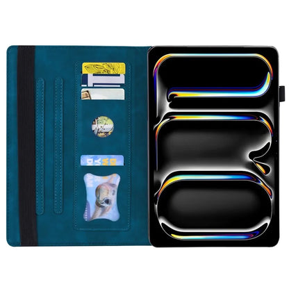 For iPad Pro 11 (2024) Case Card Slot PU Leather Stand Tablet Cover