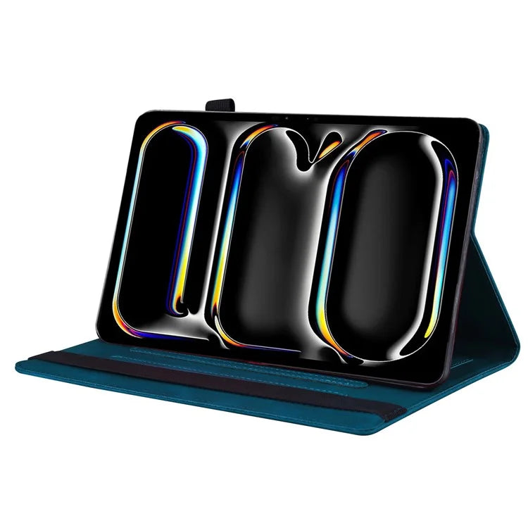 For iPad Pro 11 (2024) Case Card Slot PU Leather Stand Tablet Cover