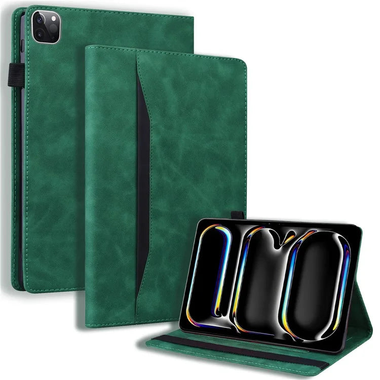 For iPad Pro 11 (2024) Case Card Slot PU Leather Stand Tablet Cover