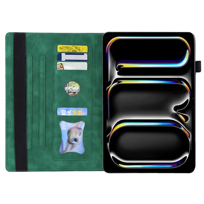 For iPad Pro 11 (2024) Case Card Slot PU Leather Stand Tablet Cover