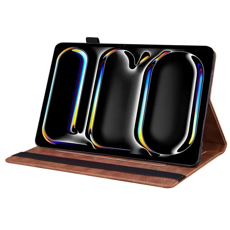 For iPad Pro 11 (2024) Case Card Slot PU Leather Stand Tablet Cover