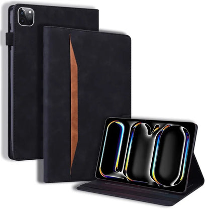 For iPad Pro 11 (2024) Case Card Slot PU Leather Stand Tablet Cover
