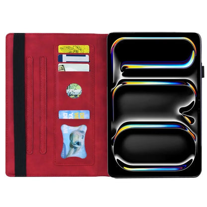 For iPad Pro 11 (2024) Case Card Slot PU Leather Stand Tablet Cover