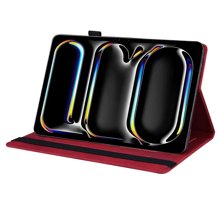 For iPad Pro 11 (2024) Case Card Slot PU Leather Stand Tablet Cover
