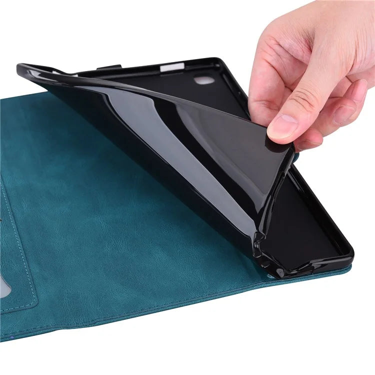For iPad Pro 11 (2024) Case with Card Slots Butterfly Imprinted Leather Tablet Cover