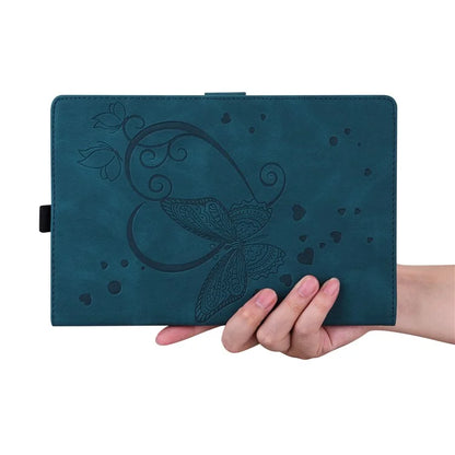 For iPad Pro 11 (2024) Case with Card Slots Butterfly Imprinted Leather Tablet Cover