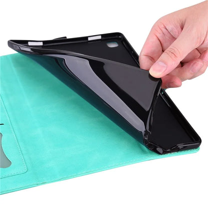 For iPad Pro 11 (2024) Case with Card Slots Butterfly Imprinted Leather Tablet Cover