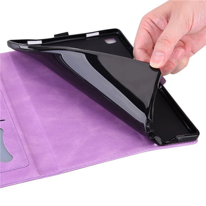 For iPad Pro 11 (2024) Case with Card Slots Butterfly Imprinted Leather Tablet Cover
