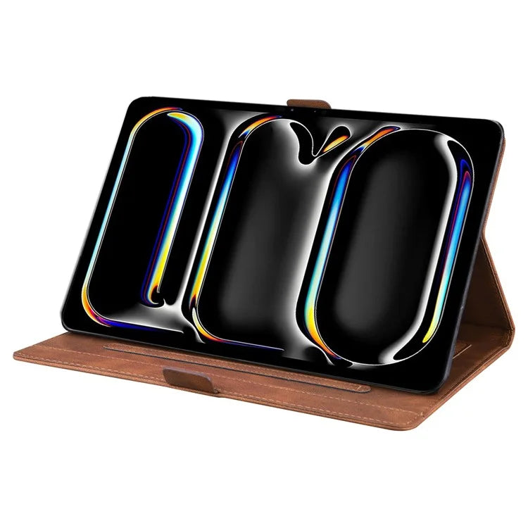 For iPad Pro 11 (2024) Case with Card Slots Butterfly Imprinted Leather Tablet Cover