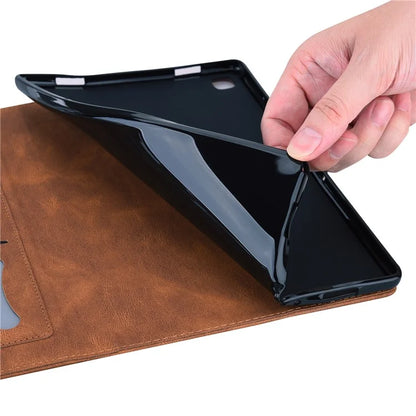 For iPad Pro 11 (2024) Case with Card Slots Butterfly Imprinted Leather Tablet Cover