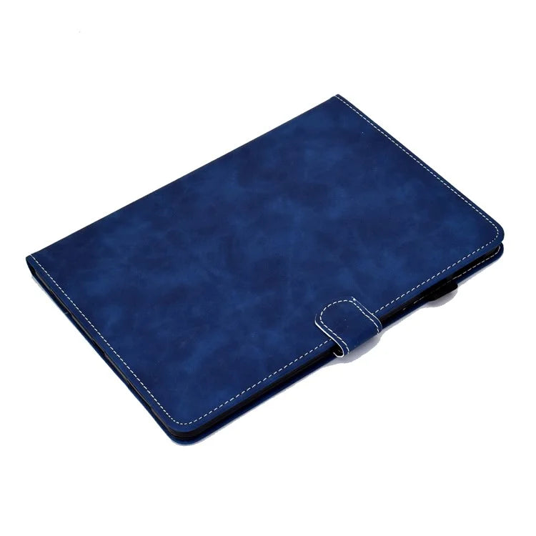 For iPad Pro 11 (2024) Cowhide Texture PU Leather Stand Tablet Case Card Holder Cover with Pen Holder Loop
