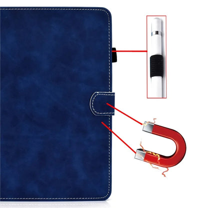 For iPad Pro 11 (2024) Cowhide Texture PU Leather Stand Tablet Case Card Holder Cover with Pen Holder Loop