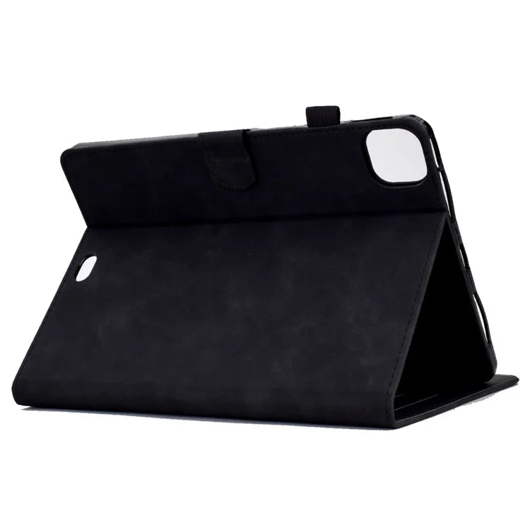 For iPad Pro 11 (2024) Iron Tower Imprinted Cover PU Leather Tablet Case with Card Slots
