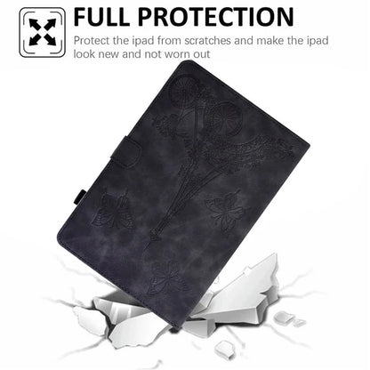 For iPad Pro 11 (2024) Iron Tower Imprinted Cover PU Leather Tablet Case with Card Slots
