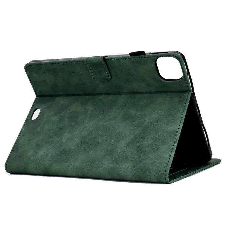 For iPad Pro 11 (2024) Case Letters Imprinted PU Leather Card Holder Tablet Cover