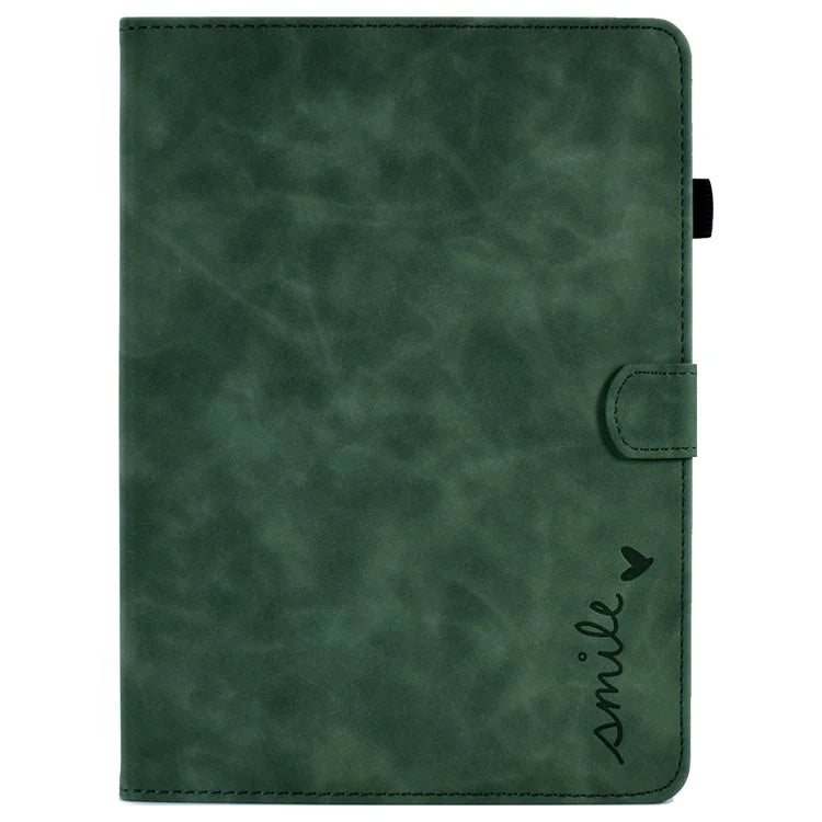 For iPad Pro 11 (2024) Case Letters Imprinted PU Leather Card Holder Tablet Cover