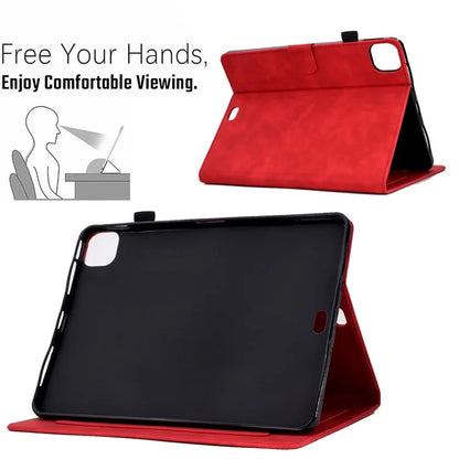 For iPad Pro 11 (2024) Case Letters Imprinted PU Leather Card Holder Tablet Cover