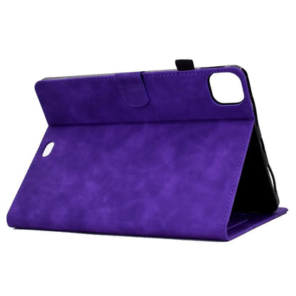 For iPad Pro 11 (2024) Case Letters Imprinted PU Leather Card Holder Tablet Cover