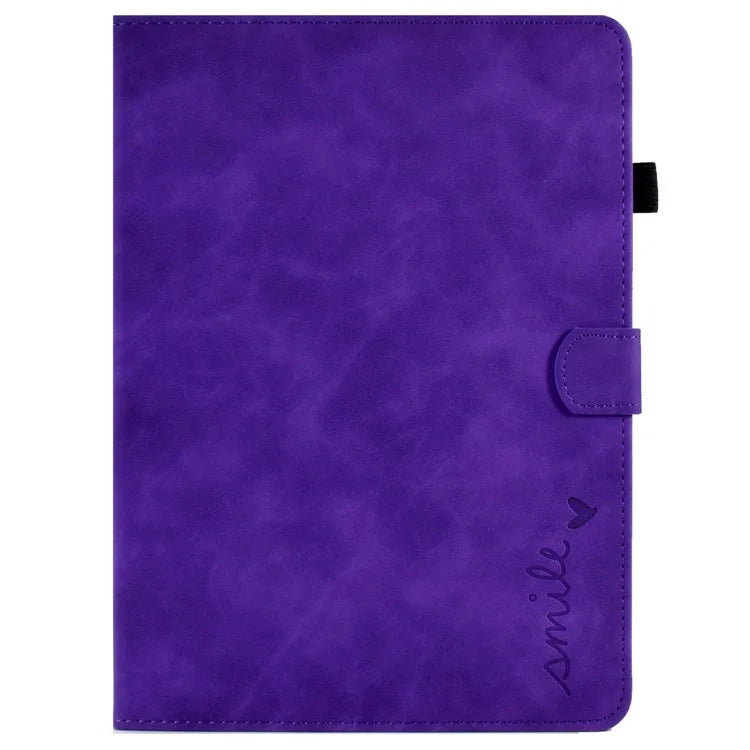 For iPad Pro 11 (2024) Case Letters Imprinted PU Leather Card Holder Tablet Cover