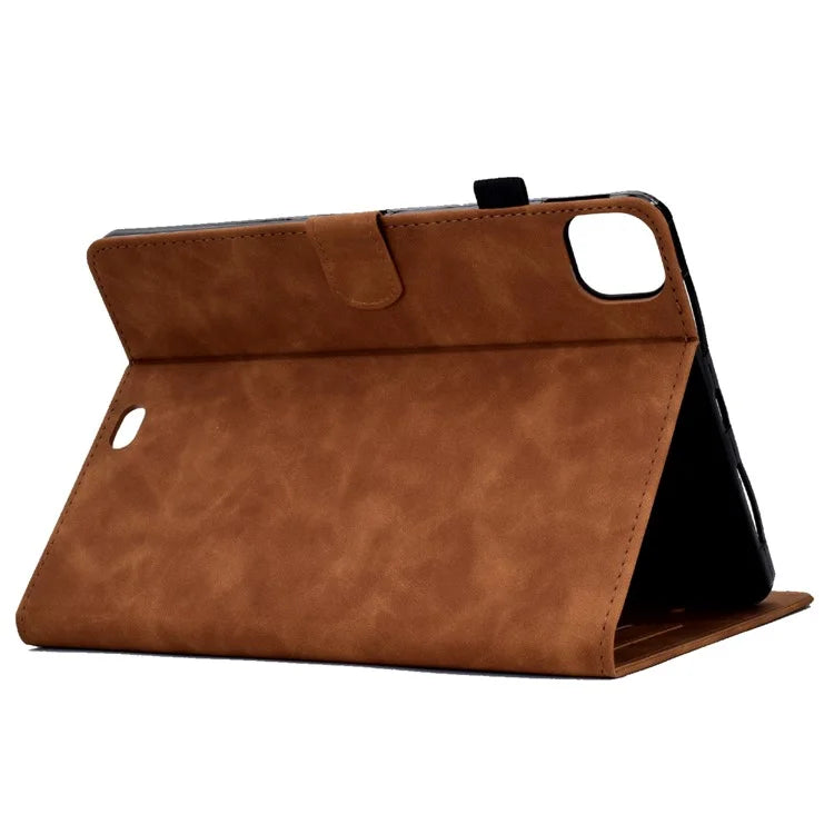 For iPad Pro 11 (2024) Case Letters Imprinted PU Leather Card Holder Tablet Cover
