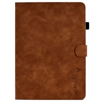 For iPad Pro 11 (2024) Case Letters Imprinted PU Leather Card Holder Tablet Cover