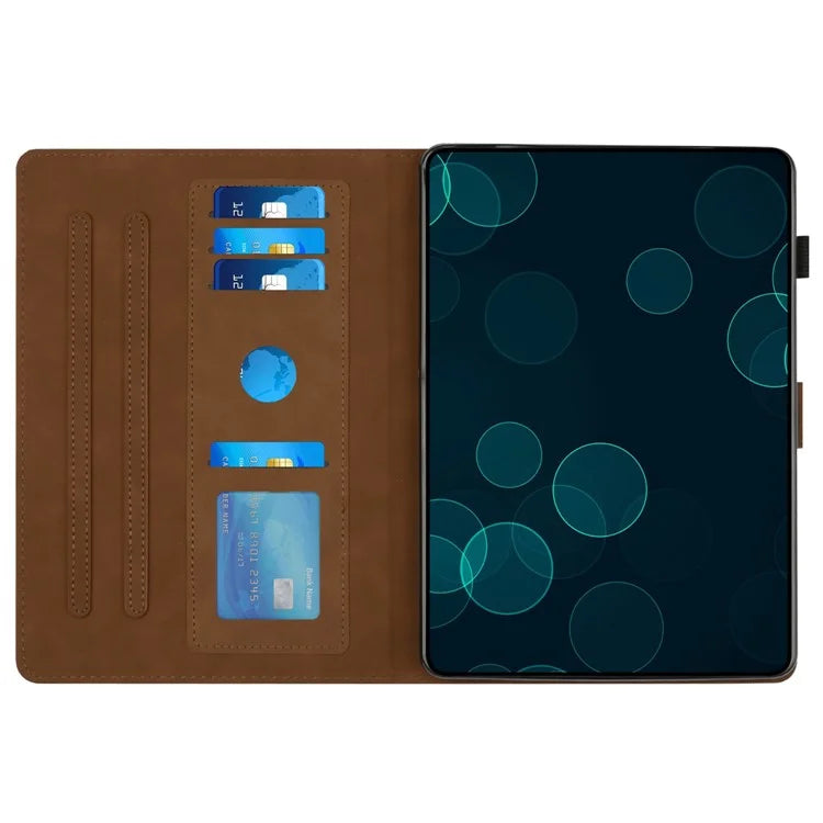 For iPad Pro 11 (2024) Case Diamond Texture Card Holder Stand Cover Anti-Scratch Tablet Shell