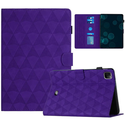 For iPad Pro 11 (2024) Case Diamond Texture Card Holder Stand Cover Anti-Scratch Tablet Shell