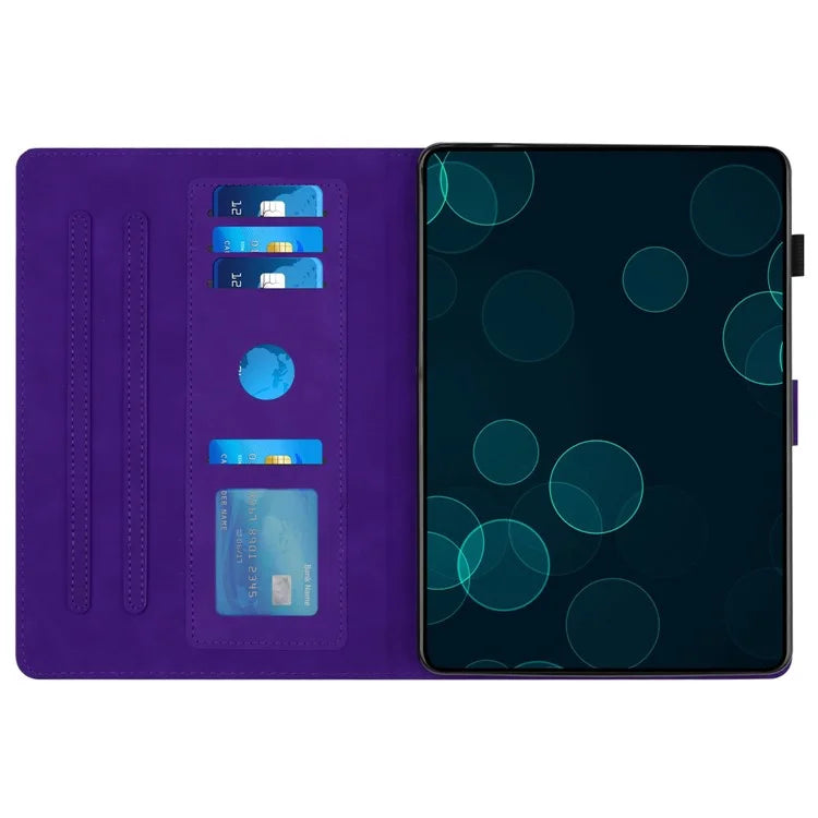 For iPad Pro 11 (2024) Case Diamond Texture Card Holder Stand Cover Anti-Scratch Tablet Shell