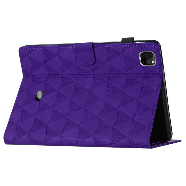 For iPad Pro 11 (2024) Case Diamond Texture Card Holder Stand Cover Anti-Scratch Tablet Shell