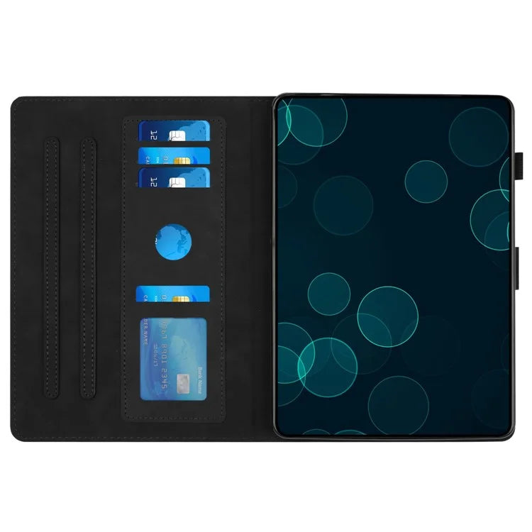 For iPad Pro 11 (2024) Case Diamond Texture Card Holder Stand Cover Anti-Scratch Tablet Shell