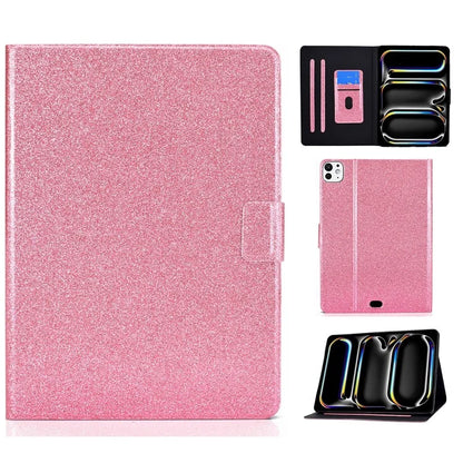 For iPad Pro 11 (2024) Glitter Sequins PU Leather + TPU Tablet Case with Stand and Card Slots