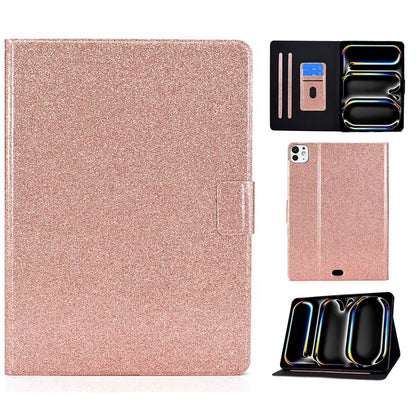 For iPad Pro 11 (2024) Glitter Sequins PU Leather + TPU Tablet Case with Stand and Card Slots