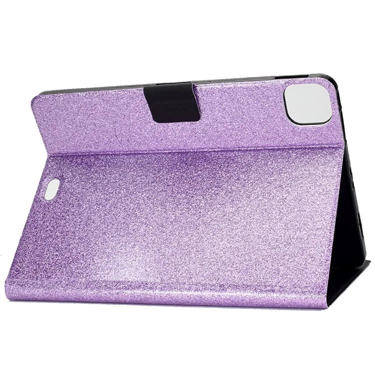 For iPad Pro 11 (2024) Glitter Sequins PU Leather + TPU Tablet Case with Stand and Card Slots