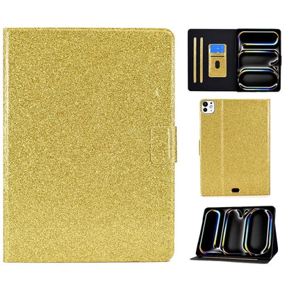 For iPad Pro 11 (2024) Glitter Sequins PU Leather + TPU Tablet Case with Stand and Card Slots