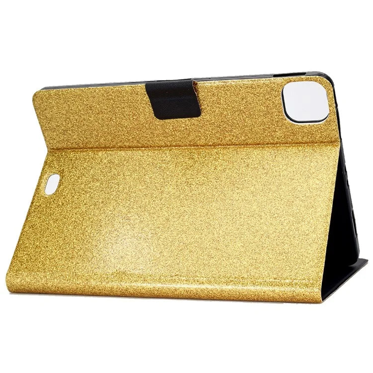 For iPad Pro 11 (2024) Glitter Sequins PU Leather + TPU Tablet Case with Stand and Card Slots