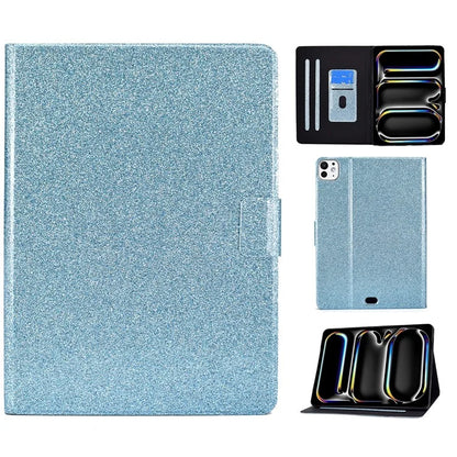 For iPad Pro 11 (2024) Glitter Sequins PU Leather + TPU Tablet Case with Stand and Card Slots